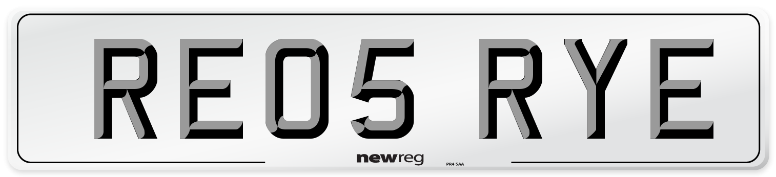 RE05 RYE Number Plate from New Reg